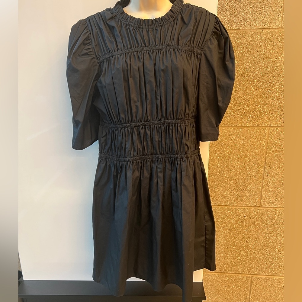 LES RÊVERIES Ruched Cotton-Poplin Mini Dress - Picture 3 of 6